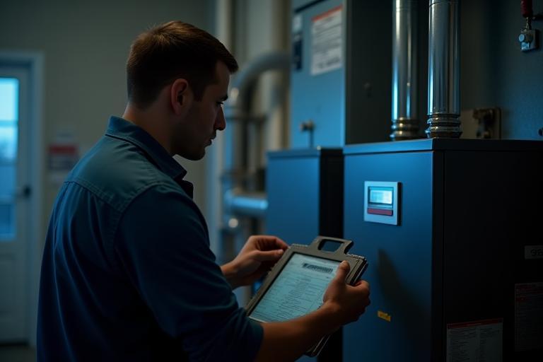 Technician conducting load calculation