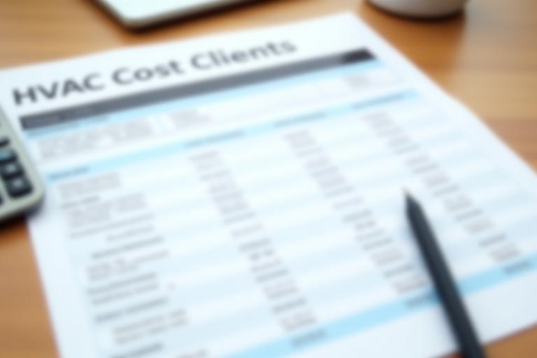 HVAC cost comparison sheet